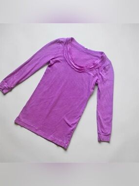 J. Crew Long Sleeve Scoop Neck Top in lavender